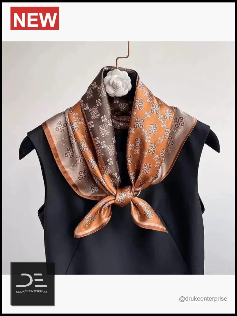 100% Mulberry Silk Square Scarf for Hair 25.6